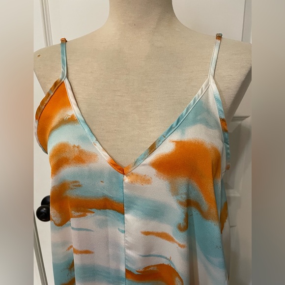 Silky watercolor maxi w/ pockets - Picture 3 of 9